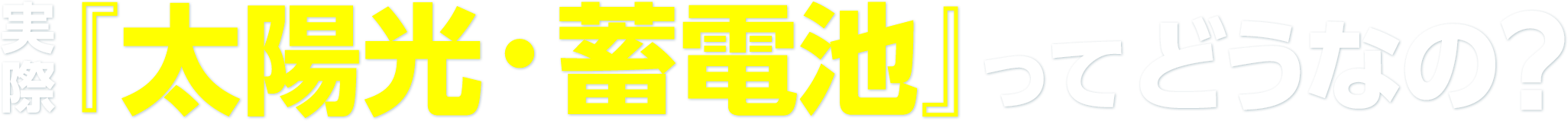 実際 『太陽光・蓄電池』ってどうなの？