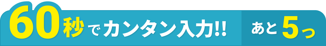 60秒でカンタン入力!!あと5つ