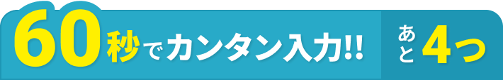 60秒でカンタン入力!!あと4つ