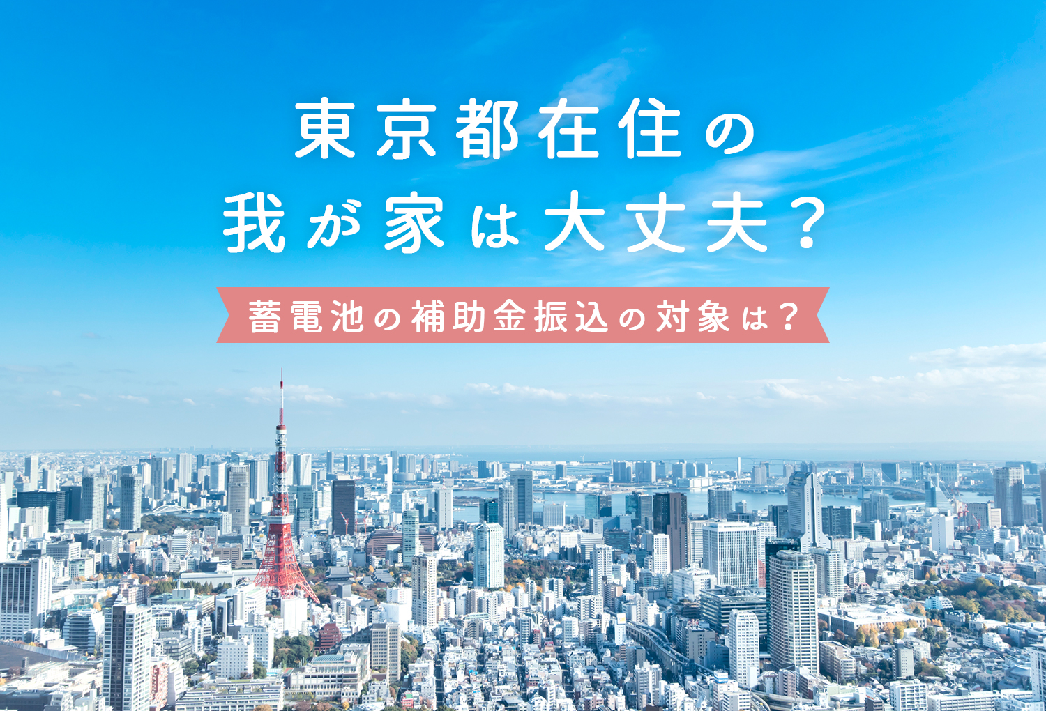 東京都在住の我が家は大丈夫 蓄電池の補助金振込の対象は 蓄電池 リフォームのことならリノベステーション