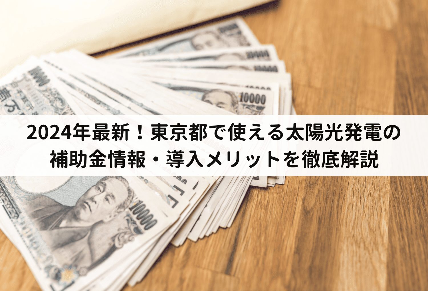 2024年最新！東京都で使える太陽光発電の補助金情報・導入メリットを徹底解説